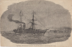 'The Europa' Steam-ship leaving Kingstown, with the 90th Regiment on board, for the Seat of War